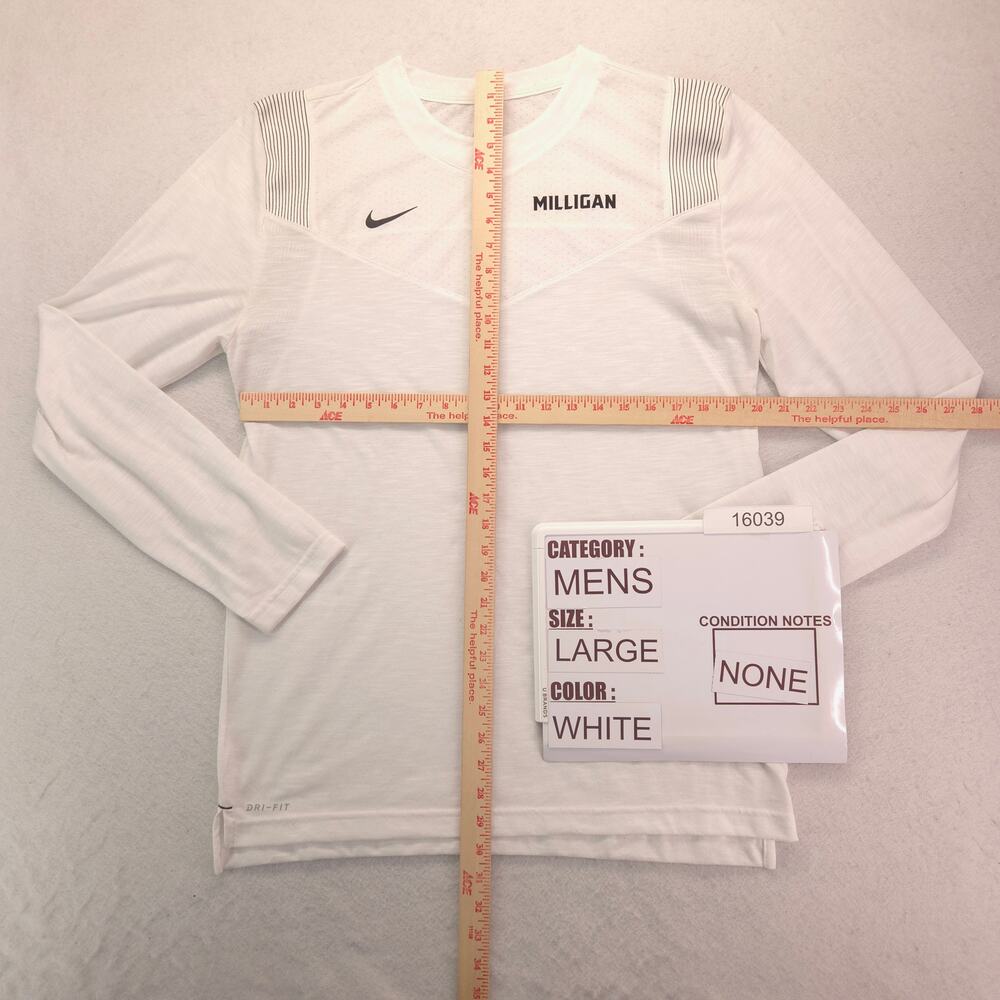 Nike Casual Crew Neck Long Sleeve Graphic T Shirt Mens Size Large L White - Picture 5 of 9